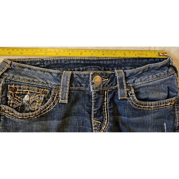 True Religion Jeans Women 29 Straight Leg Low Rise Denim Thick Stitch 29Wx33L - Picture 7 of 14